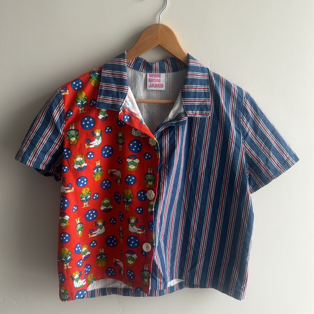 Kidcore cropped button down